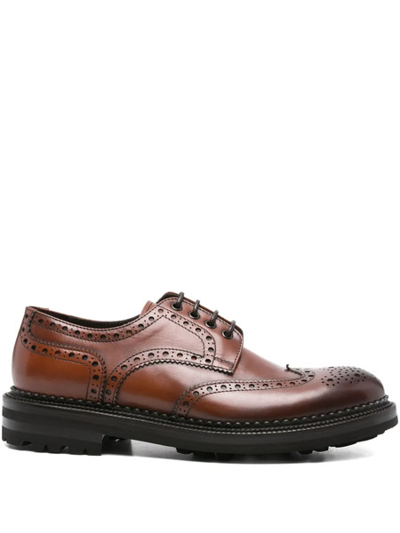  Cenere Gb Chaussures Oxford En Cuir à Lacets - Marron 