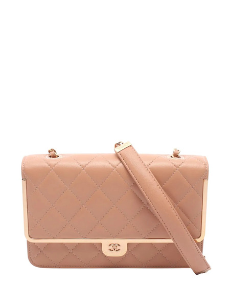  Chanel Pre-owned Mini Portefeuille Matelassé à Bride En Chaîne Cc En Cuir D'agneau (2021-2025) - Rose 