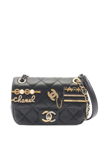  Chanel Pre-owned Mini Sac à Bandoulière Coco Clips Flap En Cuir D'agneau Matelassé (2021-2026) - Noir 