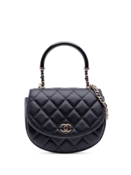  Chanel Pre-owned Sac à Bandoulière Half Moon En Cuir D'agneau Matelassé à Rabat Cc (2021-2025) - Noir 
