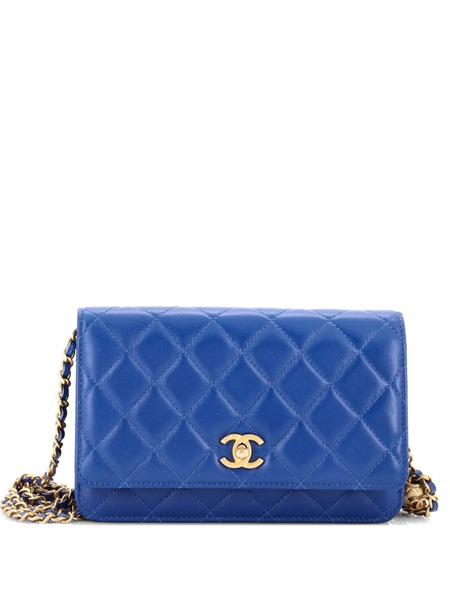  Chanel Pre-owned Sac à Bandoulière Pearl Crush Wallet On Chain Matelassé En Peau D'agneau Avec Chaîne - Bleu 