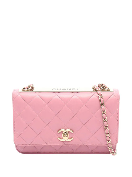  Chanel Pre-owned Sac à Bandoulière Trendy Cc Wallet On Chain En Cuir D'agneau Avec Chaîne (2021-2026) - Rose 