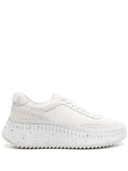  Chloé Baskets Nama à Détails De Surpiqûres - Blanc 