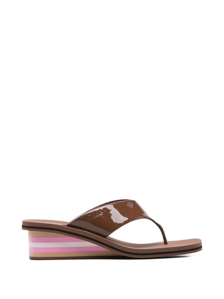  Chloé Chloe Swimming Cool Wedge Thongs Coffee Pink - 6i3 - Coffee Pink 