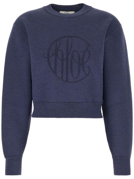  Chloé Pull à Logo Brodé - Bleu 