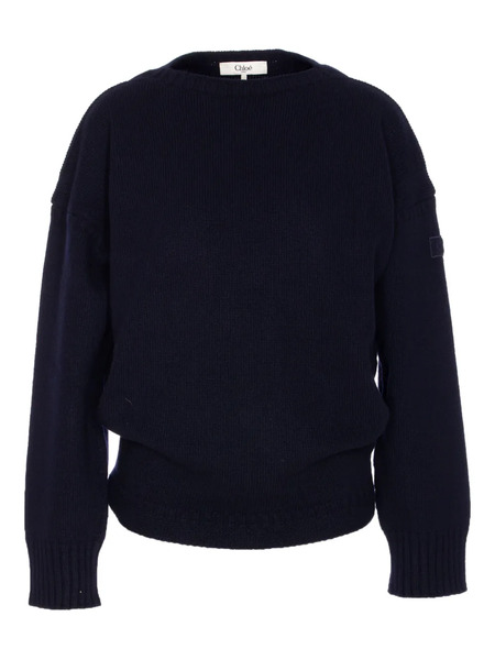  Chloé Pull à Patch Logo - Bleu 