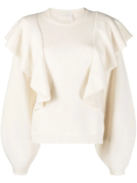  Chloé Pull à Volants - Tons Neutres 