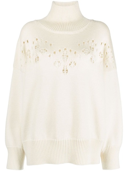  Chloé Pull En Maille Ajourée - Blanc 