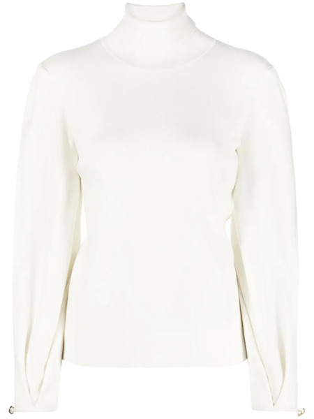  Chloé Pull En Maille Fine à Col Montant - Tons Neutres 