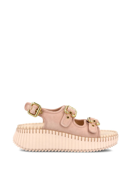  Chloé Sandales Plateformes à Brides à Boucle - Rose 