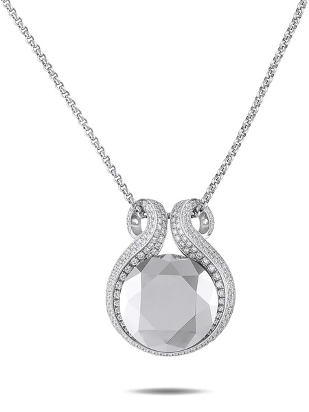  Chopard Pre-owned Collier En Or Blanc 18ct à Pendentif Serti D'hématite Et Pavé De Diamants - Argent 