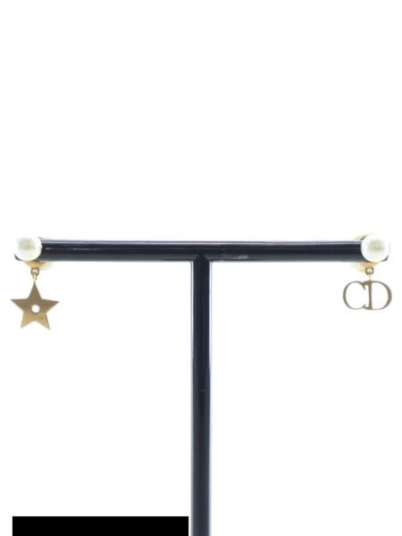  Christian Dior Pre-owned Boucles D'oreilles Pendantes En Plaqué Or à Perles Artificielles (2000-2025) - Blanc 