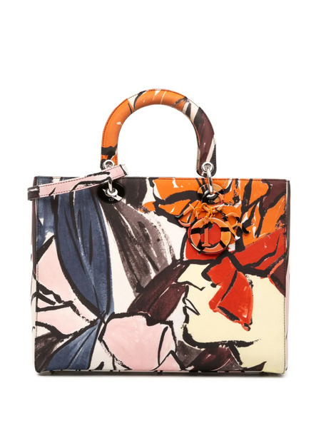  Christian Dior Pre-owned Sac à Bandoulière Large Canvas Floral Graffiti Lady Dior (2014) - Multicolore 