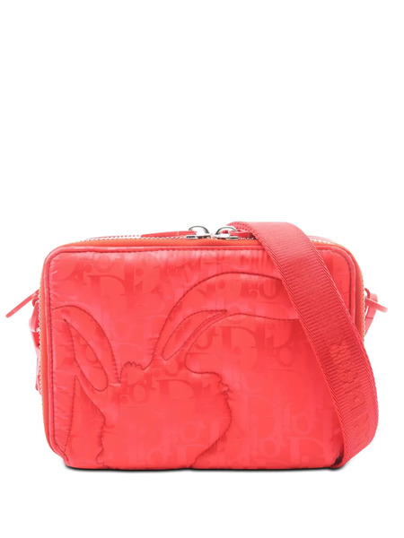  Christian Dior Pre-owned Sac à Bandoulière Oblique Mirage Technical Fabric Double Zip (2010-2026) - Rouge 