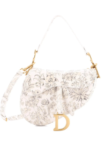  Christian Dior Pre-owned Saddle Handbag With Strap Printed Leather Medium Shoulder Bag - Multicolore 