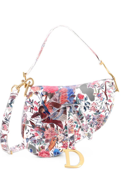  Christian Dior Pre-owned Saddle Handbag With Strap Printed Leather Medium Shoulder Bag - Multicolore 