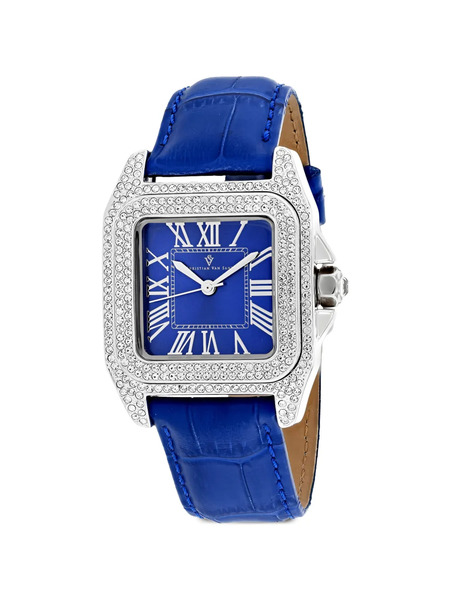  Christian Van Sant Montre Radieuse 41 Mm à Ornements En Cristal - Bleu 