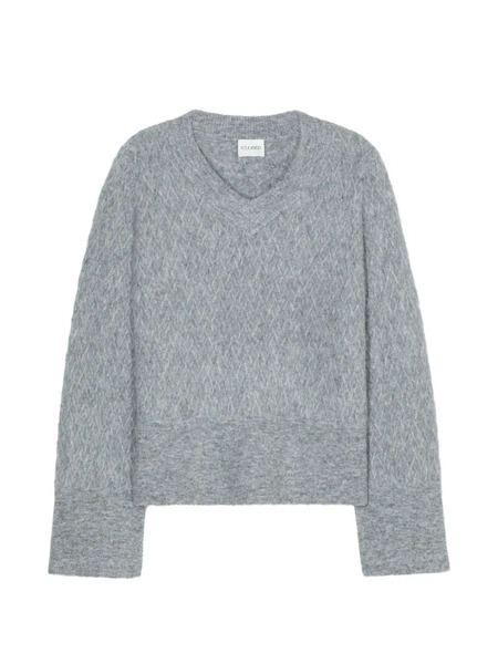  Closed Pull En Maille Intarsia à Col V - Gris 