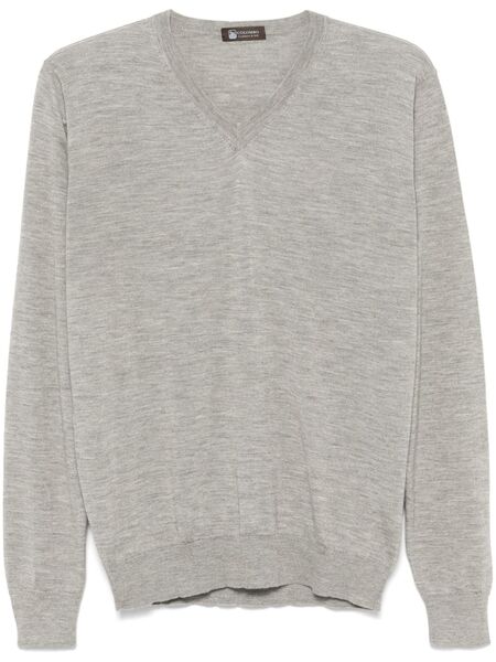  Colombo Pull à Col V - Gris 