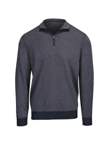  Colombo Quarter-zip Marl-effect Sweater - Gris 