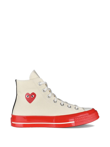  Comme Des Garçons Play X Converse X Converse Baskets Montantes Chuck Taylor à Logo Cœur - Tons Neutres 