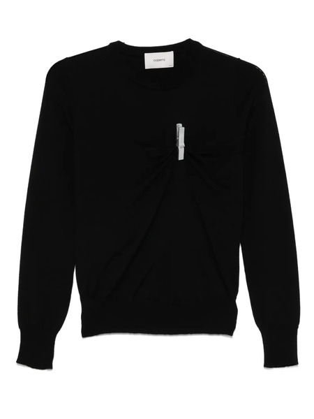 Coperni Pull En Maille Fine à Détail De Clip - Noir 