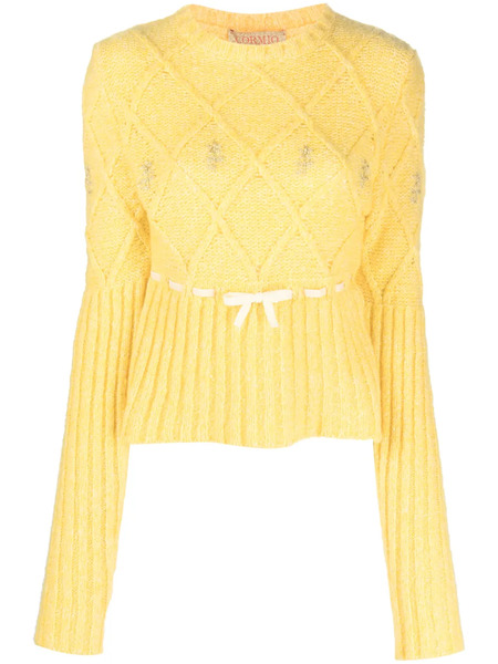  Cormio Pull à Fleurs Brodées - Jaune 