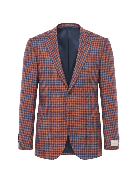  Corneliani Check-pattern Blazer - Orange 