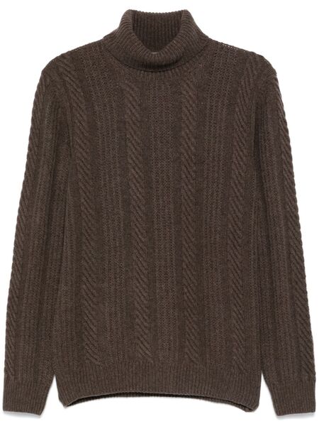  Corneliani Pull à Col Roulé - Marron 