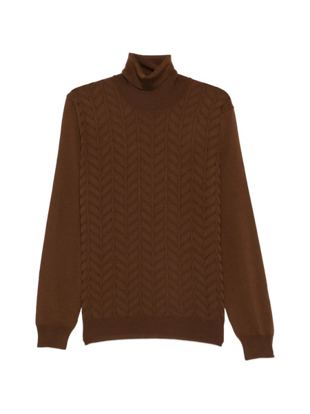  Corneliani Pull à Col Roulé - Marron 