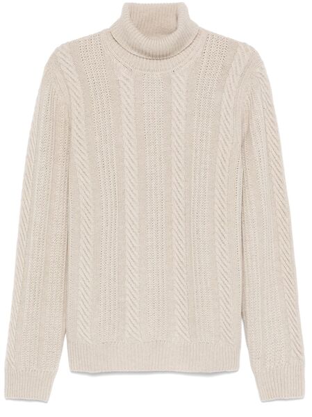  Corneliani Pull à Col Roulé - Tons Neutres 