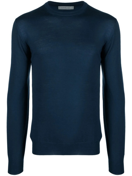  Corneliani Pull Fin En Laine - Bleu 