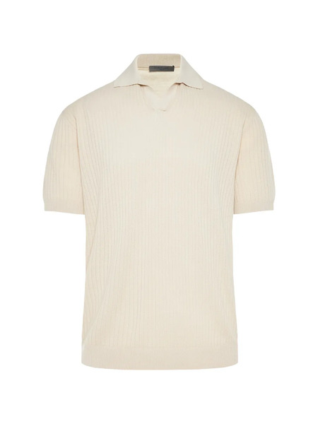  Corneliani Pull Pima En Maille Nervurée - Tons Neutres 