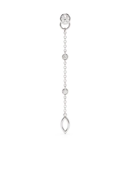  Courbet Boucle D'oreille Pendante Co En Or Blanc Recyclé 18ct Sertie De Diamants Créés En Laboratoire - Argent 