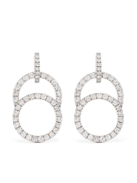  Courbet Boucles D’oreilles Celeste En Or Blanc Recyclé 18ct Pavées De Diamants Créés En Laboratoire - Argent 