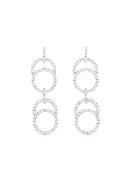  Courbet Boucles D'oreilles Pendantes Celeste En Or Blanc Recyclé 18ct Pavées De Diamants Créés En Laboratoire - Argent 