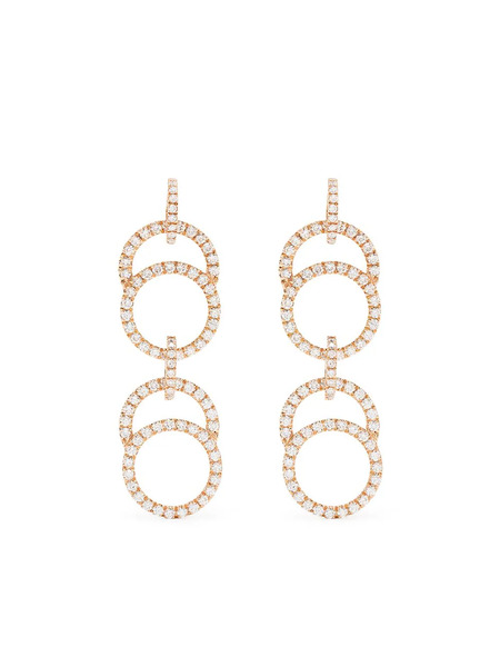  Courbet Boucles D'oreilles Pendantes Celeste En Or Rose Recyclé 18ct Pavées De Diamants Créés En Laboratoire 