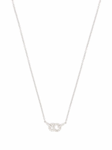  Courbet Collier Celeste En Or Blanc Recyclé 18ct à Petit Pendentif Pavé De Diamants De Synthèse - Argent 