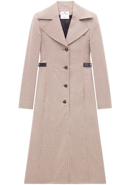  Courrèges Manteau Long à Carreaux - Marron 