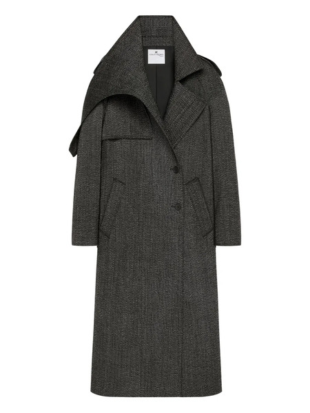  Courrèges Manteau Long à Col Asymétrique - Gris 
