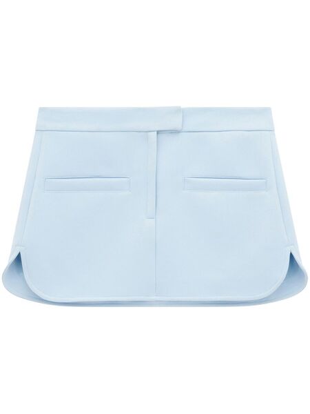  Courrèges Minijupe En Serge à Ourlet Incurvé - Bleu 