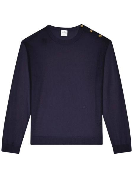  Courrèges Pull à Boutons Pression - Bleu 