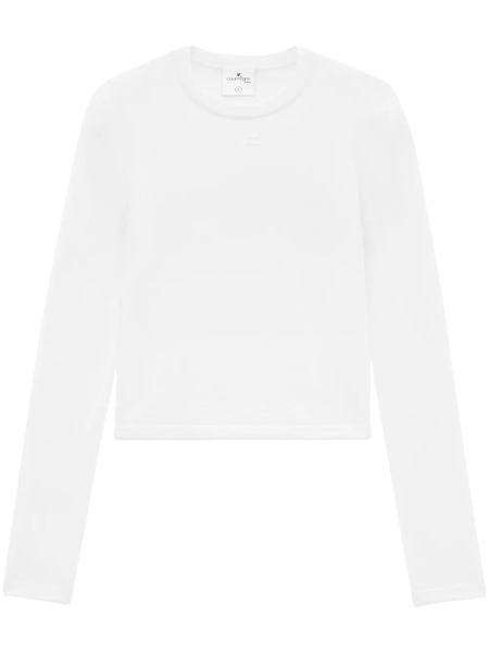  Courrèges Pull à Logo Brodé - Blanc 