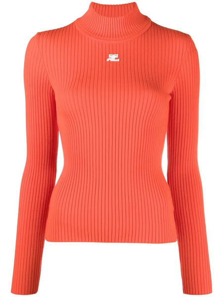  Courrèges Pull à Patch Logo - Orange 