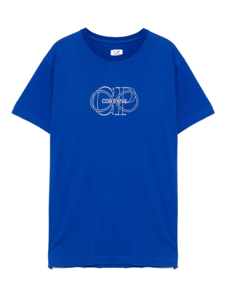  C.p. Company Kids T-shirt à Logo Imprimé - Bleu 