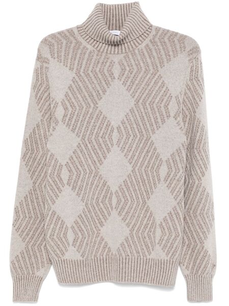  Cruciani Pull à Col Roulé - Gris 