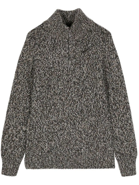  Cruciani Pull à Col Zippé - Noir 