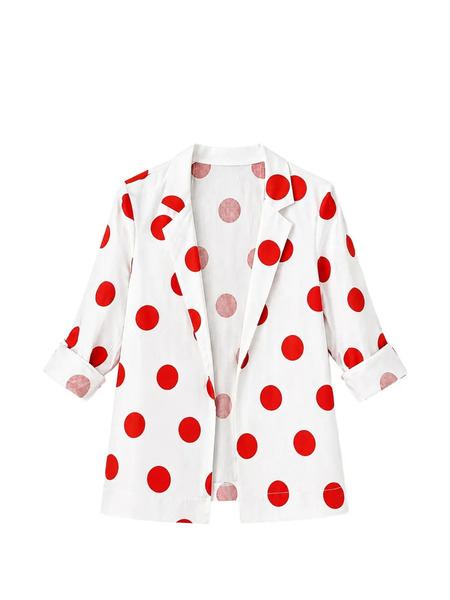  Cucu Lab Blazer En Popeline à Pois - Blanc 