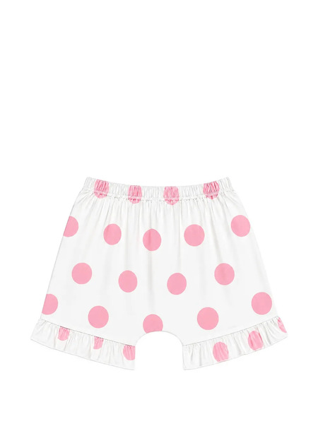  Cucu Lab Polka-dot Ruffled Shorts - Blanc 