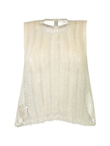 Curatoria Yunga Crochet-knit Top - Tons Neutres 